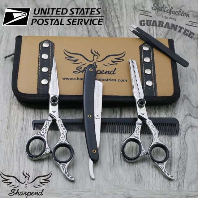 Professional Barber Hair Cutting Thinning Scissors Shears Set Hairdressing Salon