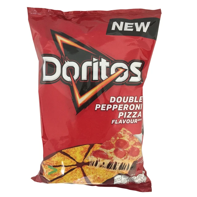 DORITOS NACHO CHIPS Double Pepperoni Pizza paquet 170 g MHD 12.11.22