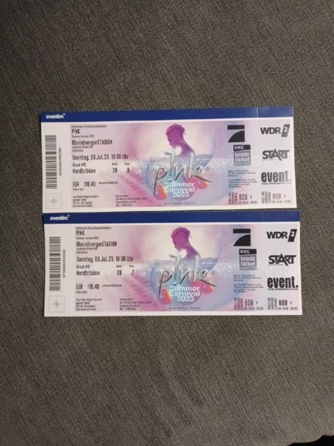 2 Tickets Pink-Konzert Summer Carnival Tour Köln 9.7.2023