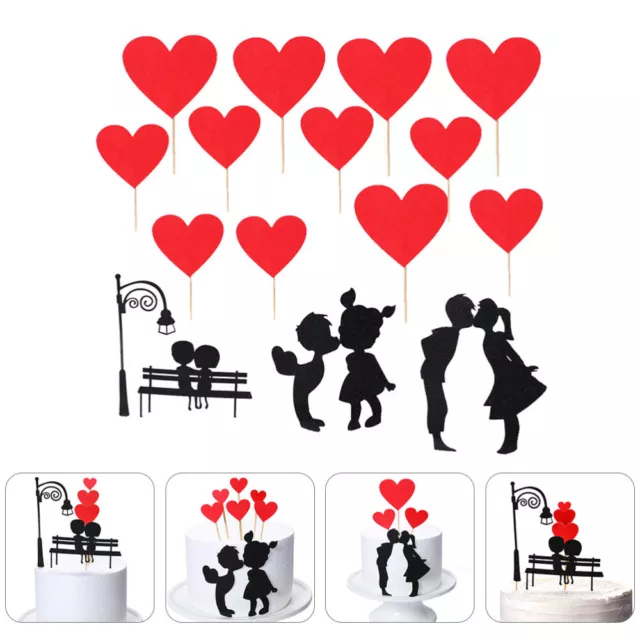 Insert Card Wedding Party Supplies Xmas Kiss Cupcake Toppers Birthday