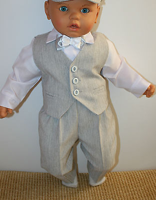 Baby Boy Battesimo Battesimo Festa Smart Suit Vestito Grigio 0 3 6 9 12 18 24 M