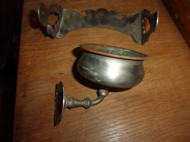Victorian Wilwear  antique nickel plated brass toilet paper cup holder 3