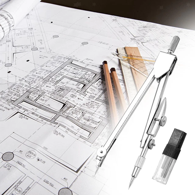 Set Compasso Da Disegno 5 Pezzi - Geometria E Tecnica Per Scuola E Ufficio - Foto 5