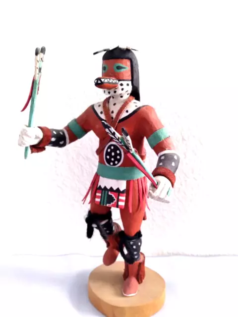 Vintage Native America Hopi All Wood Hand Carved Painted Signed Kachina 10" Rare