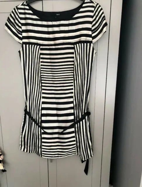 Ladies/Girls * Summer Striped Next * Dress - Size 8 - Black & White