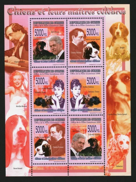 Guinea 2008 Stamps Sheet Dogs And Their Famous Masters MNH #14795