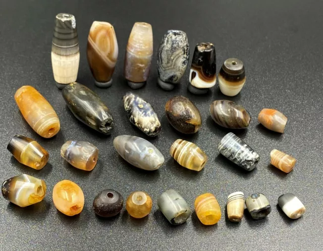 Dzi Old Beads Ancient Himalayan Tibetan Bhutan Nepalese India Afghani Antiquity