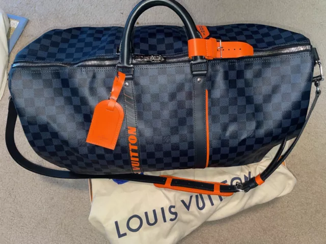 Louis Vuitton Damier Cobalt Race Keepall Bandouliere 55 Duffle