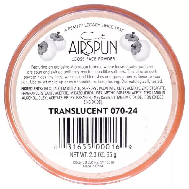 COTY Airspun Loose Face Powder - Translucent 65 g (Pack of 1) 2