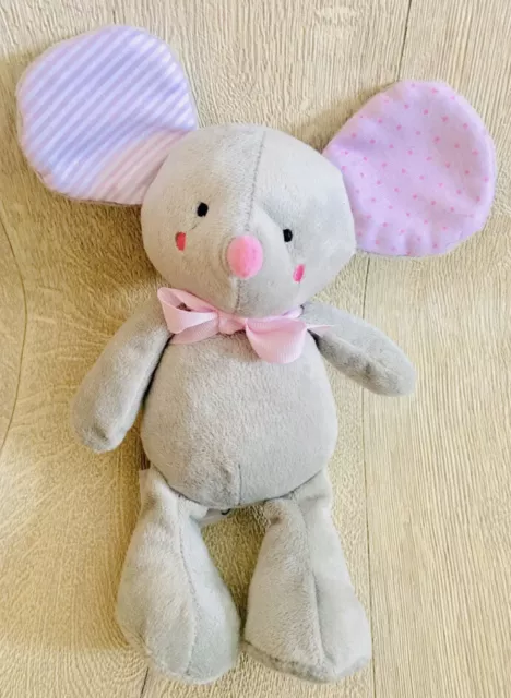 Mothercare Mouse Soft Toy Plush Cuddly 9” Pink Stripe Spotty Feet Ears Comforter
