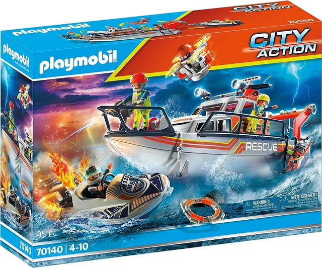 Lot Playmobil Vintage 3538 City Action - Bateau Course Remorque TEXACO 1979