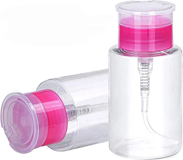 Removedor de esmalte de uñas dispensador de botellas 180 ml limpiador empuje hacia abajo botella vacía