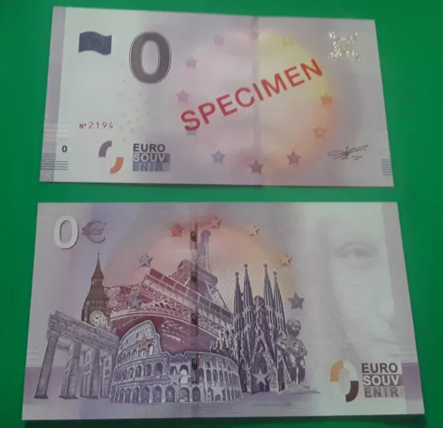 Billet 0 euro souvenir France Specimen dos Big Ben