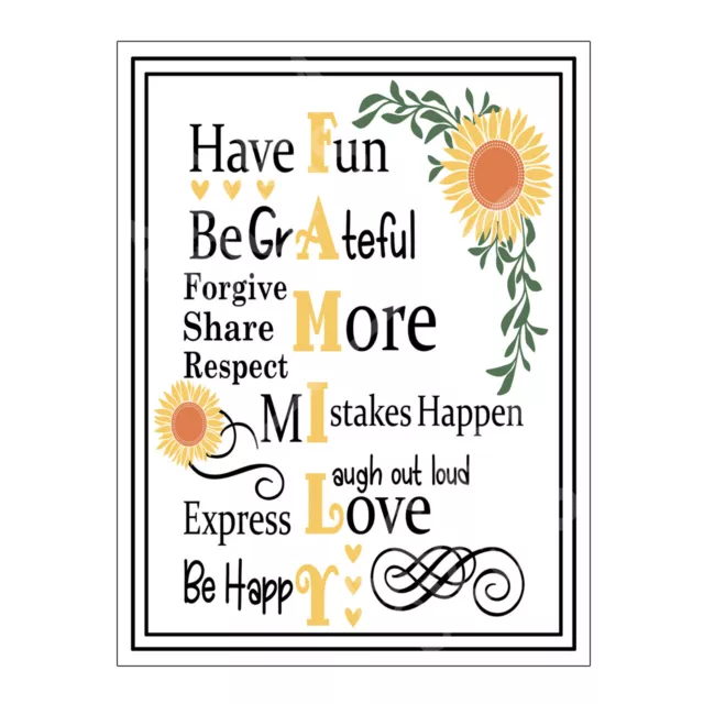 Metal Tin Sign Plaque Family Kitchen Quote Home Wall Art Print Decor Gift 10106