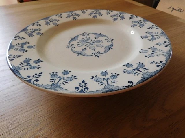 Compotier Ancien En Porcelaine, Motif Fleurs Roses Sur Pied, Vintage
