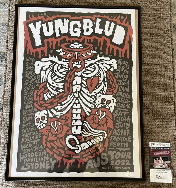 Yungblud Signed Autograph FRAMED 18x24 Tour Poster Australia 2022 JSA COA