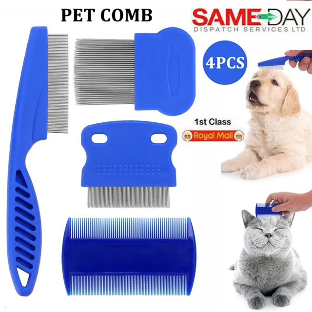 Flea Comb for Cat Dog 4 PCS Flea Removal Lice Combs Fine Tooth Comb Groomingfree