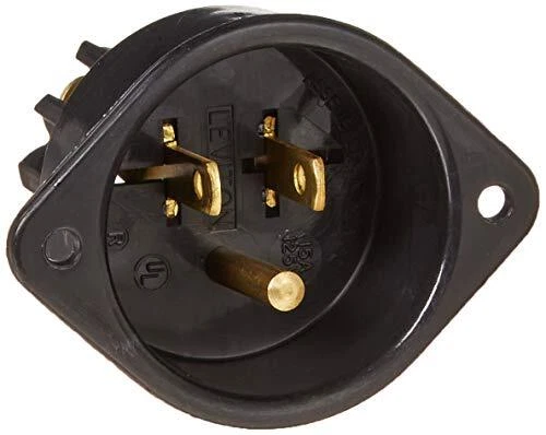 5239 15 Amp, 125 Volt, Flanged Inlet Receptacle, Straight Blade, Commercial G...