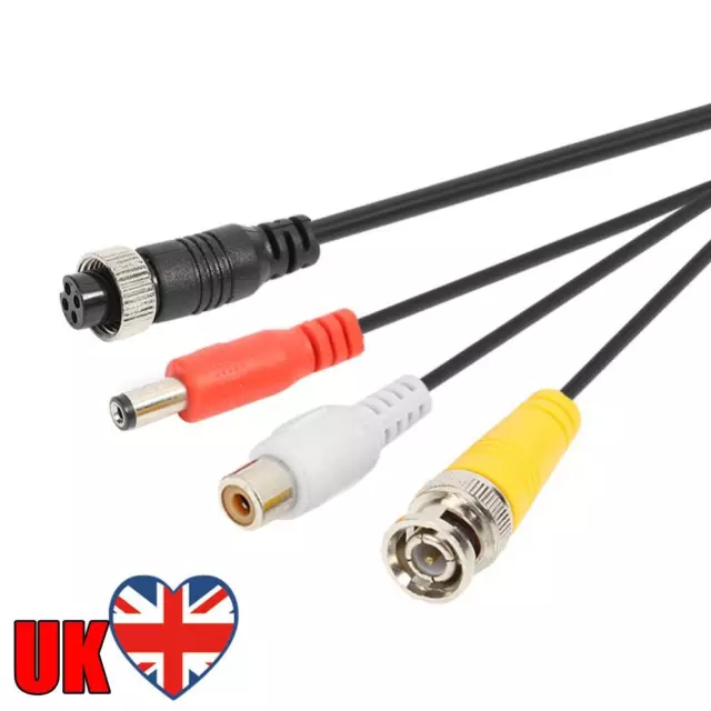 40cm M12 4Pin Aviation Head Female To BNC/RCA/DC Extender Cable for CCTV Camera