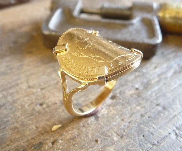 BAGUE PIÈCE OR 10 Francs Napoléon lauré griffée EUR 636,00 - PicClick FR