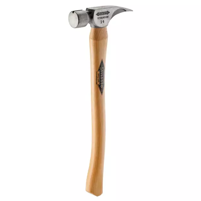 14 Oz. Titanium Smooth Face Hammer With 18 In. Curved Hickory Handle |