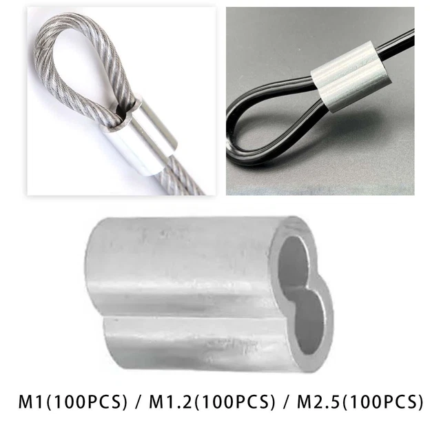 Lot 20 Manchons Sertissage Aluminium 8mm - Clips Câble Virolles Sertir