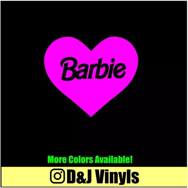 BARBIE Heart Love Decal Sticker Car Truck Laptop Vinyl