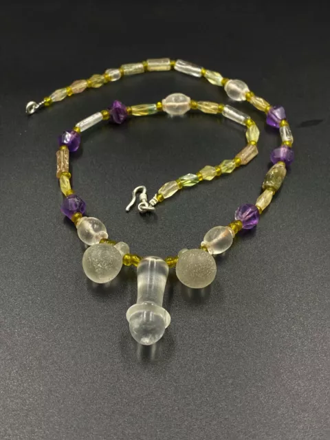 Old Beads Ancient Romans Jewelry Antiquities Antique Necklace Crystals Amethyst