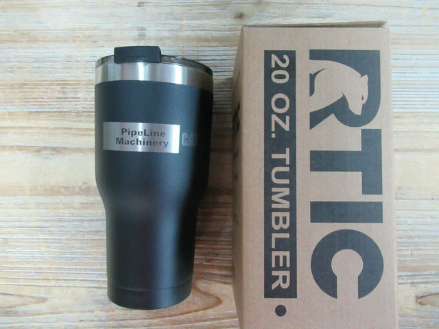 RTIC 20oz TUMBLER CHARCOAL WITH SPLASH-PROOF LID PIPELINE MACHINERY LOGO