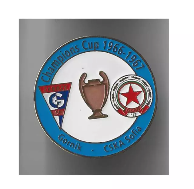 football pin badge Gornik Zabrze Poland - CSKA Sofia Bulgaria 1966-1967 #4