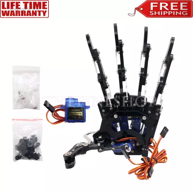 Mechanical Claw Clamper Gripper Arm Left Hand Five Fingers with Servos for Robot