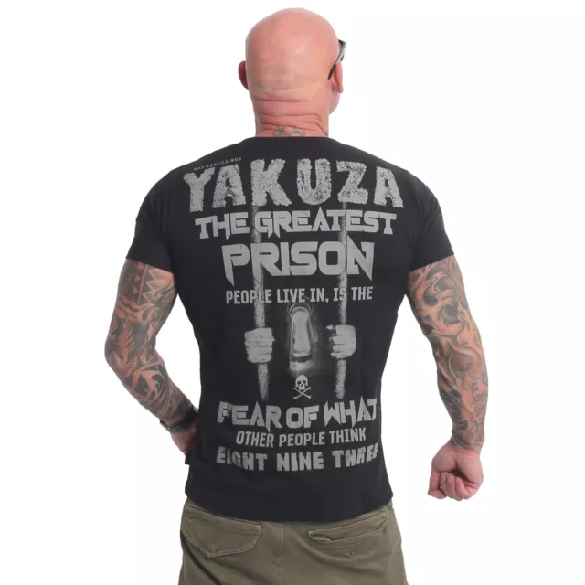 Neues Yakuza Herren Prison T-Shirt - Schwarz - Gr. 2XL