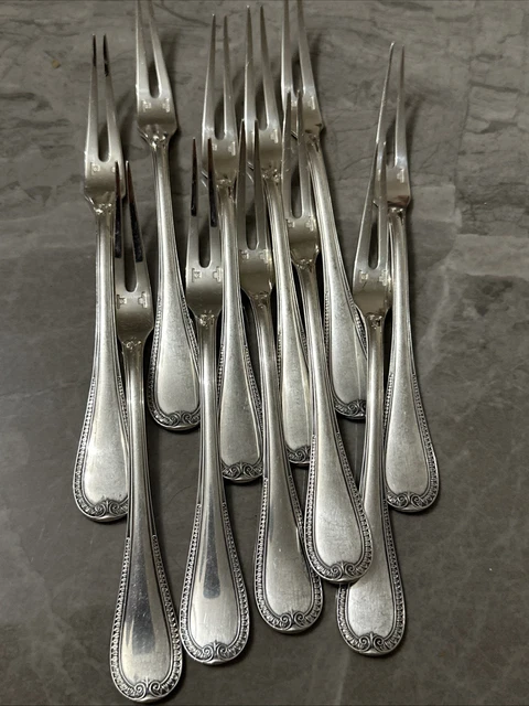 Lot De 12 Fourchettes à Escargot CHRISTOFLE Malmaison – 2 Dents – Argent Plaqué – Neuf