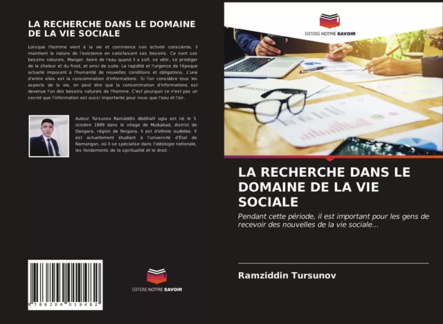 LA RECHERCHE DANS LE DOMAINE DE LA VIE SOCIALE Ramziddin Tursunov Taschenbuch