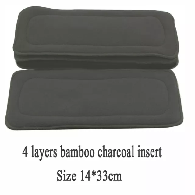 1pc Reusable 4 Layers Bamboo Charcoal Insert Baby Cloth Diaper Nappy Use DE 3