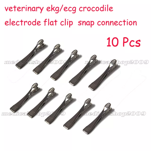 rvétérinaire ecg/ecg électrode crocodile clip plat connexion snap, sac de 10 pièces
