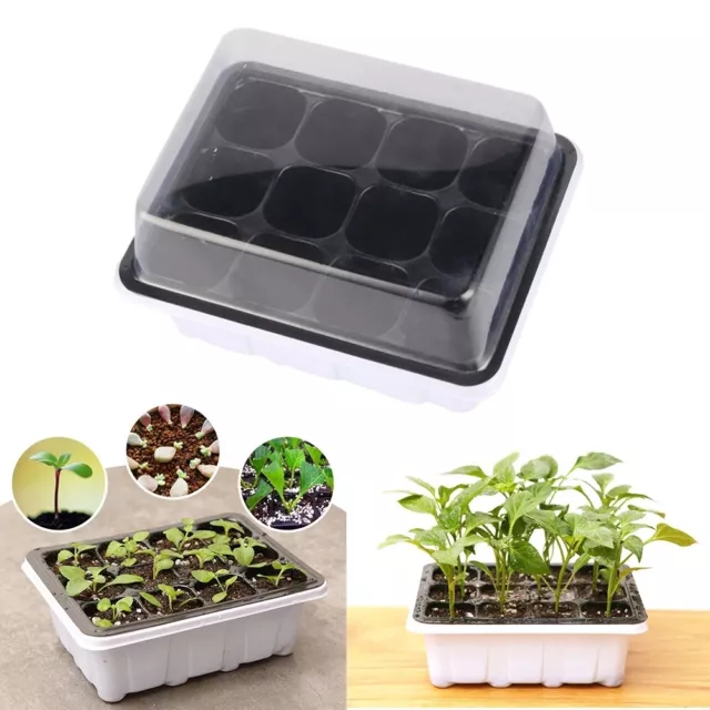 12 Holes Plastic Nursery Pots Seedling Trays Seed Starter Tray Plant Grow Box