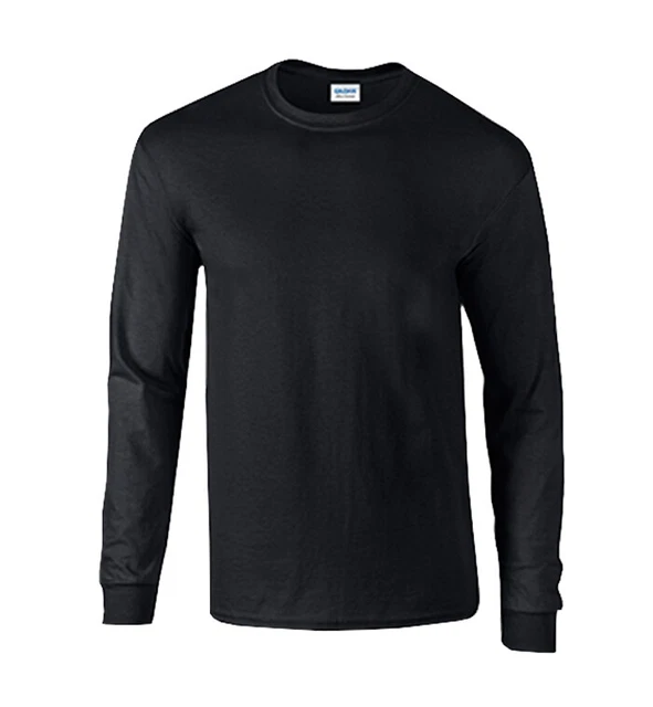 Gildan 2316779 2XL Mens Irregular Mill Graded Long Sleeve T-Shirt, Black - C