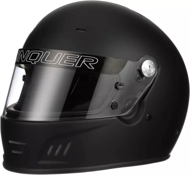 Conquer Snell SA2020 Full Face Auto Racing Helmet Matte Black Medium