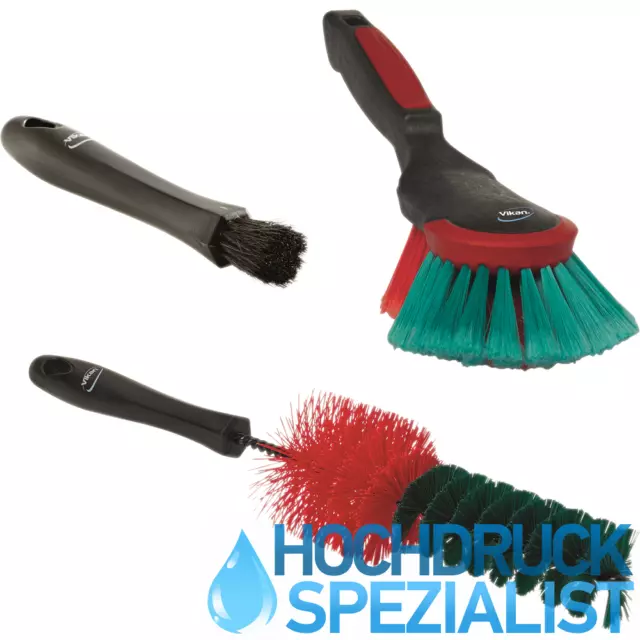 Boîte de campagne VIKAN lot de 3 pièces avec pinceau intérieur brosse à jantes brosse à main