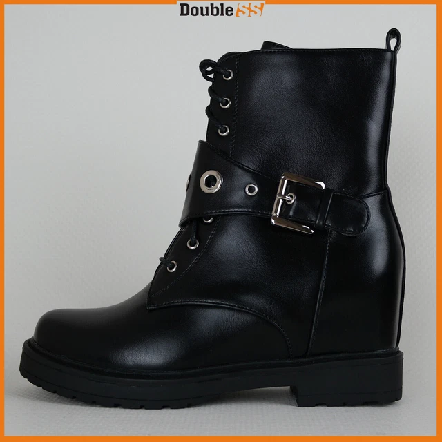 SCARPE DA DONNA Anfibi Stivali Nero eco Pelle Stivaletti Militare Invernali  40 EUR 18,90 - PicClick IT