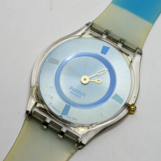 OROLOGIO SWATCH SWISS Made 2002 Ultra Sottile Quarzo Blu EUR 26 30