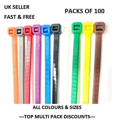 4.8MM Natural NYLON ZIP TIE Wraps multiuso Fascette Confezione Da 100 200MM 