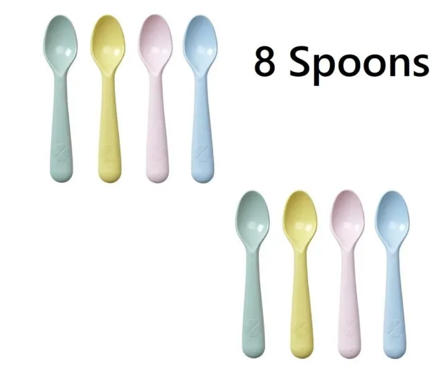 IKEA KALAS Pastel Child Spoons  Set of 8 New (Lot of 2 - 4 Pack each one)