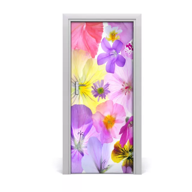 Pegatinas Para Puertas 85x205 cm Pegatinas de pared de chapa flores coloridas