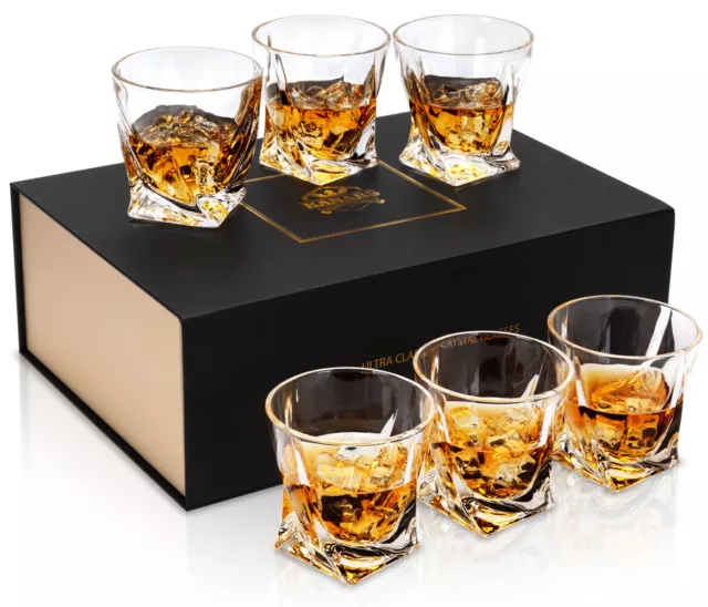 Ensemble de verres à whisky 300 ml Verre torsadé en cristal sans plomb 6 pièces