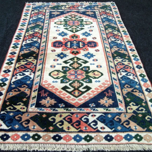 Oriente Alfombra Milas 128 X 65CM Melas Beige Turco Anudada a Mano Carpet Manta