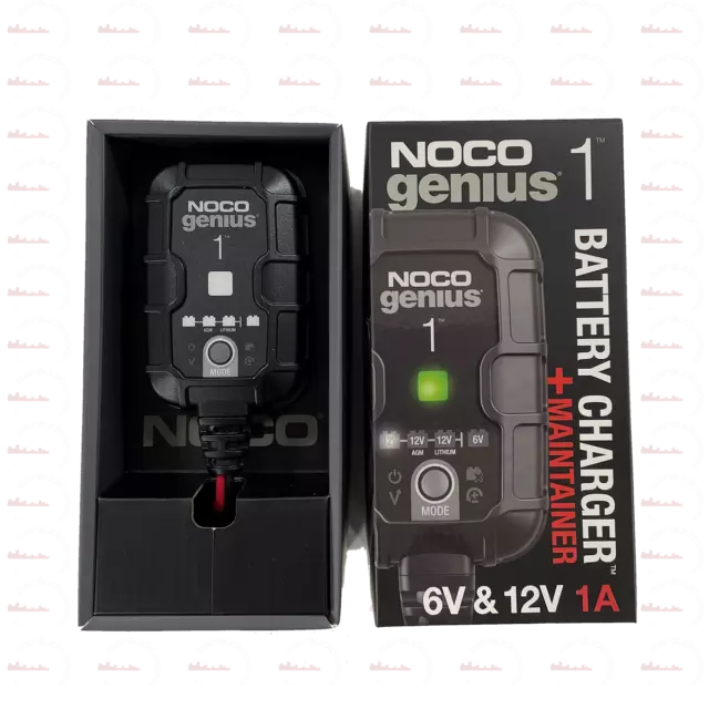 NOCO GENIUS1UK, 1 Ampere vollautomatisches intelligentes Ladegerät, 6 V und 12 V Akku-Ladung