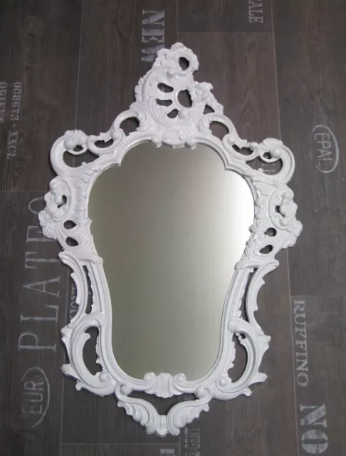 Antique Baroque Wall Mirror Gilt White Black Silver Ornate Rococo 118 3