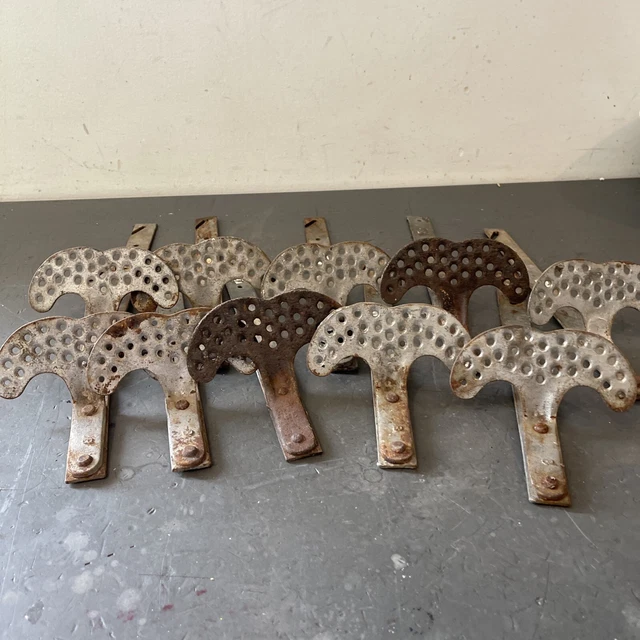 Lot of 10 Vintage Cast Iron Snow Birds Roof Guards, Architectural Salvage Hooks
